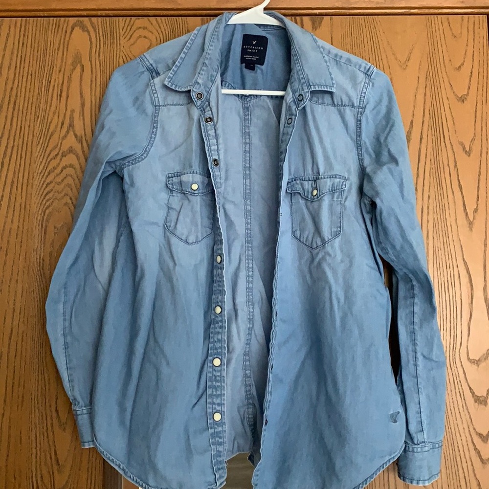 Light blue button down